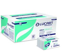 Lucart Professional, AquaStream Z, Toallas de celulosa pura plegadas en Z, Ideales para baños públicos y oficinas, 242 piezas por paquete, 23x23,5 cm, 15 paquetes