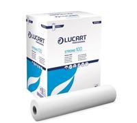 Lucart Strong 100 Papel Camilla Médico, 59 cm x 100 m, Precorte 70 cm, 2 Capas Gofrado, Caja 6 Unidades