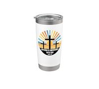 Lucas 1:37 1 37 Dios Jesús Religioso Nada Imposible Cruz Vaso térmico de acero inoxidable de doble pared
