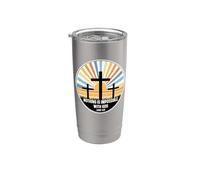 Lucas 1:37 1 37 Dios Jesús Religioso Nada Imposible Cruz Vaso térmico de acero inoxidable de doble pared