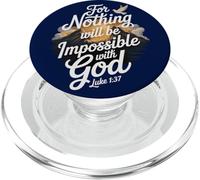 Lucas 1:37 Imposible con Dios Verso religioso Cristiano PopSockets PopGrip para MagSafe