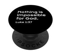 Lucas 1:37, Nada es Imposible para Dios, Esperanza, Cristiano PopSockets PopGrip Adhesivo