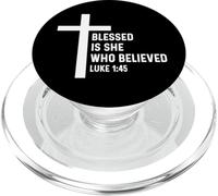 Lucas 1:45 1 45 Dios Jesús Religioso Bendito Creer Promesa PopSockets PopGrip para MagSafe