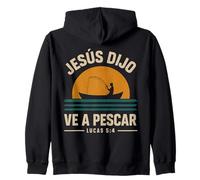 Lucas 5:4 Jesús Dijo Ve a Pescar con Mensaje Sudadera con Capucha