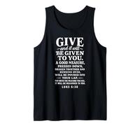 Lucas 6:38 Give Receive Versículo de la Biblia Generosidad Escritura Orar Camiseta sin Mangas