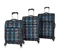 LUCAS Designer Luggage Collection - Juego de 3 maletas giratorias ultraligeras, expandibles y suaves, el juego de viaje incluye maletas de mano de 20 pulgadas, 24 y 28 pulgadas, Old School Navy, Talla