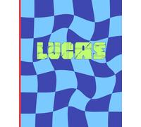 LUCAS first name notebook: personalized journal with cool checkerboard design. 110 lined pages. soft matte cover.