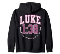 Lucas He aquí la Sierva del Señor Versículos de la Biblia Católica Sudadera con Capucha