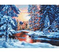 Lucas Kit LB477 Cruzado contado de la Puntada Patrón Anochecer en Invierno 36.5 x 51 cm