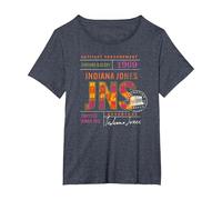 Lucasfilm Indiana Jones and the Dial of Destiny ’69 Artifact Camiseta, Mujer tallas grandes, Azul Jaspeado, 1XL Grande