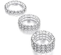 LucBuy 2 Piezas Brillante Twinkle Diamond Ajustables Tobillera Elástica Bling Brillante pie Joyería Pulsera Nupcial Joyería de Verano Vestido de Tobillera para el Mujer
