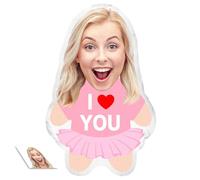 LucBuy Almohada Facial Personalizada, Almohada FEA Decorativa para Sofá con Impresión 3D de Doble Cara, Aniversarios Cumpleaños Regalos (B1)