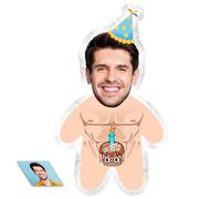 LucBuy Almohada Facial Personalizada, Almohadas de Muñecos de Peluche con Foto Personalizada, Almohada FEA Decorativa para Sofá con Impresión 3D de Doble Cara, Aniversarios Cumpleaños Regalos (S 19)