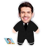 LucBuy Almohada Facial Personalizada, Almohadas de Muñecos de Peluche con Foto Personalizada, Almohada FEA Decorativa para Sofá con Impresión 3D de Doble Cara, Aniversarios Cumpleaños Regalos (S 5)