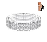 LucBuy Brillante Centelleo Diamante Tobillera Ajustables Pulsera de Tobillo Elástica Bling Brillante pie Joyería Pulsera Nupcial Joyería Verano Vestido de Tobillera para el Mujer (A3)