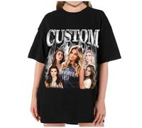 LucBuy Camisetas Personalizadas de Rap Pirata, Sudadera Extragrande con Texto y Fotos de Caras Retro Personalizadas, Cara Gráfica Cuello Redondo Casual Hombro Caído Sudaderas con Capucha Regalos (A3)