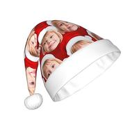 LucBuy Gorro de Papá Noel Personalizado con Texto de Fotos, Divertidos Sombreros de Navidad Personalizados,Gorro de Papá Noel Personalizado,Sombrero de Felpa Suministros para Fiestas Navideñas (A1)