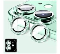 LucBuy Protector de Lente de Cámara Compatible con iPhone 12/12 Mini, Diamantes Cubierta de Lente de Cámara, Pantalla de Vidrio Templado Anillos de Metal Individuales con Alineación Automática