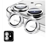 LucBuy Protector de Lente de Cámara Compatible con iPhone 12/12 Mini, Diamantes Cubierta de Lente de Cámara, Pantalla de Vidrio Templado Anillos de Metal Individuales con Alineación Automática