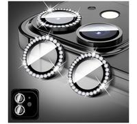 LucBuy Protector de Lente de Cámara Compatible con iPhone 16/16 Plus, Diamantes Cubierta de Lente de Cámara, Pantalla de Vidrio Templado Anillos de Metal Individuales con Alineación Automática