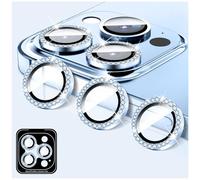 LucBuy Protector de Lente de Cámara Compatible con iPhone 16 Pro/16 Pro Max, Diamantes Cubierta de Lente de Cámara, Pantalla de Vidrio Templado Anillos de Metal Individuales con Alineación Automática