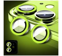 LucBuy Protector de Lente de Cámara Luminoso para iPhone 17 Air, 9H Vidrio Templado Funda para Cámara Noctilucente Brillante, Mejorados Alineación Automática Aleación Anillos