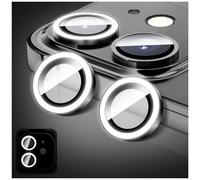 LucBuy Protector de Lente de Cámara Luminoso para iPhone 17 Air, 9H Vidrio Templado Funda para Cámara Noctilucente Brillante, Mejorados Alineación Automática Aleación Anillos