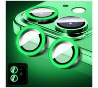 LucBuy Protector de Lente de Cámara Luminoso para iPhone 17 Air, 9H Vidrio Templado Funda para Cámara Noctilucente Brillante, Mejorados Alineación Automática Aleación Anillos