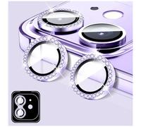 LucBuy Protector de Lente de Cámara para iPhone 17 Air, Diamantes Cubierta de Lente de Cámara, Pantalla de Vidrio Templado Anillos de Metal Individuales con Alineación Automática