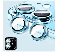 LucBuy Protector de Lente de Cámara para iPhone 17 Air, Protector de Pantalla de Vidrio Templado para Cámara Accesorios para Teléfono, Anillos de Metal con Alineación Automática