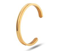 LucBuy Pulsera de Acero inoxidable, Brazaletes con Ranuras Ajustables para el Cabello, Brazaletes de Puño Muy Pulidos, Joyería para Mujeres y Hombres (A5)