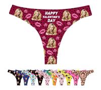 LucBuy Tanga Personalizada con Fotos de Cara, Camiseta Divertida Ropa Interior Personalizada, Tangas Esposa Marido Cara Imagen Calzoncillos, Regalos de Calzoncillos de Bikini Novedosos (A24)