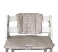 LUCCA kids Cojín para Trona evolutiva, Revestimiento plastificado para fácil Limpieza, Compatible con Hauck Alpha y Modelos parecidos, Beige Estrellas japonesas