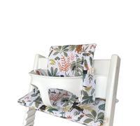 LUCCA kids Cojín para trona Tripp Trapp Stokke - revestimiento plastificado para fácil limpieza - selva blanca