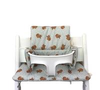 LUCCA kids Cojín para trona Tripp Trapp Stokke - tela plastificada para fácil limpieza - ositos gris verdoso