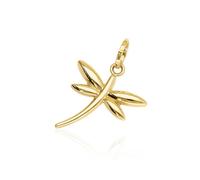 Lucchetta - Colgante Libélula de Oro Amarillo 14K, Símbolo de Libertad y Cambio | Charms para Pulseras y Collares (hasta 4mm) | Mujer Chica Niña