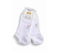 Lucchetti Socks Milano Calcetines Cortos Hombre Invisibles Respirable Calcetines tobilleros Algodón made in Italy (43-46, Blanco)