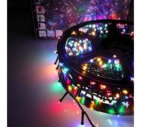 Luccika - Cadena de luces LED, 8 efectos de luz, cable verde, 31V, para interior y exterior (multicolor, 50M 1000LED)