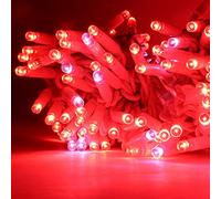 Luccika Cadena de luces LED profesional para Navidad, MaxiLed de 8mm, Flash, para jardines, tiendas, bares, exterior (Rojo con flash blanco hielo, 30 metros - 300 LED)