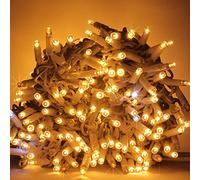 Luccika cadena de luces navideñas LED profesionales con MaxiLed para restaurantes de hoteles para uso en interiores y exteriores (blanco cálido con flash blanco hielo, 10 metros - 100 LED)