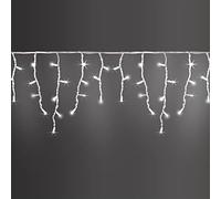 Luccika Cascada de estalactitas 5 x 0,5 m con 190 MaxiLED blanco hielo y flash blanco hielo, tienda de lluvia profesional para uso exterior interior extensible