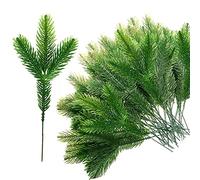Luccyle 36 Piezas Ramas de Pino Artificiales,Ramas de Abeto Artificial Plástico,Artificial Pino Ramas,para decoración del hogar, decoración de Corona de Navidad (Verde)