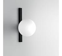 Luce Ambiente Design Aplique de pared Enoire, altura 28 cm, negro, metal/vidrio, 1 luz.