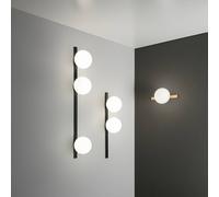 Luce Ambiente Design Aplique de pared Enoire, altura 90 cm, negra, metal/vidrio, 3 luces.
