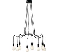 Luce Ambiente e Design Lámpara de techo con cables negros ajustables y ocho puntos de luz