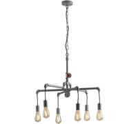 Luce Ambiente e Design Lámpara de techo de metal galvanizado envejecido de seis luces