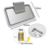 (Luce bianca per AAA) Specchietti interni auto con visiera parasole, specchio per il trucco a LED HD