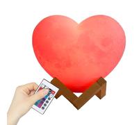 Luce Cuore LED Ricaricabile - Decorazione USB 16 Colori, Lampada Cuore Con Base e Telecomando, Illuminazione Atmosfera Morbida, Perfetta Camera Teenager Asilo | Utilizzo per Casa Soggiorno San Va