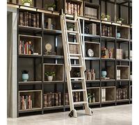 LUCEAE 3,3Ft-20Ft Biblioteca Deslizante Rehardware Rolling Kit de Pista Completa (Sin Escalera), Rustic Black, Pista de Escalera Móvil para Biblioteca/Loft/Hogar/Interior/13Ft/400Cm Track Kit