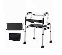 LUCEAE Andador para Adultos Andadores Plegables para Ancianos Ligeros de Aleación de Aluminio, Andador con Asiento, Ruedas, Ayuda a la Movilidad para Ancianos, Altura Ajustable (Color : B)